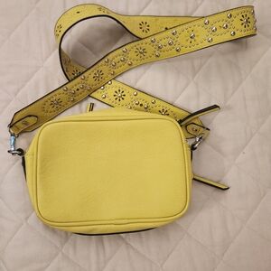 NWOT Free People Yellow Crossbody Bag with Embellished Strap